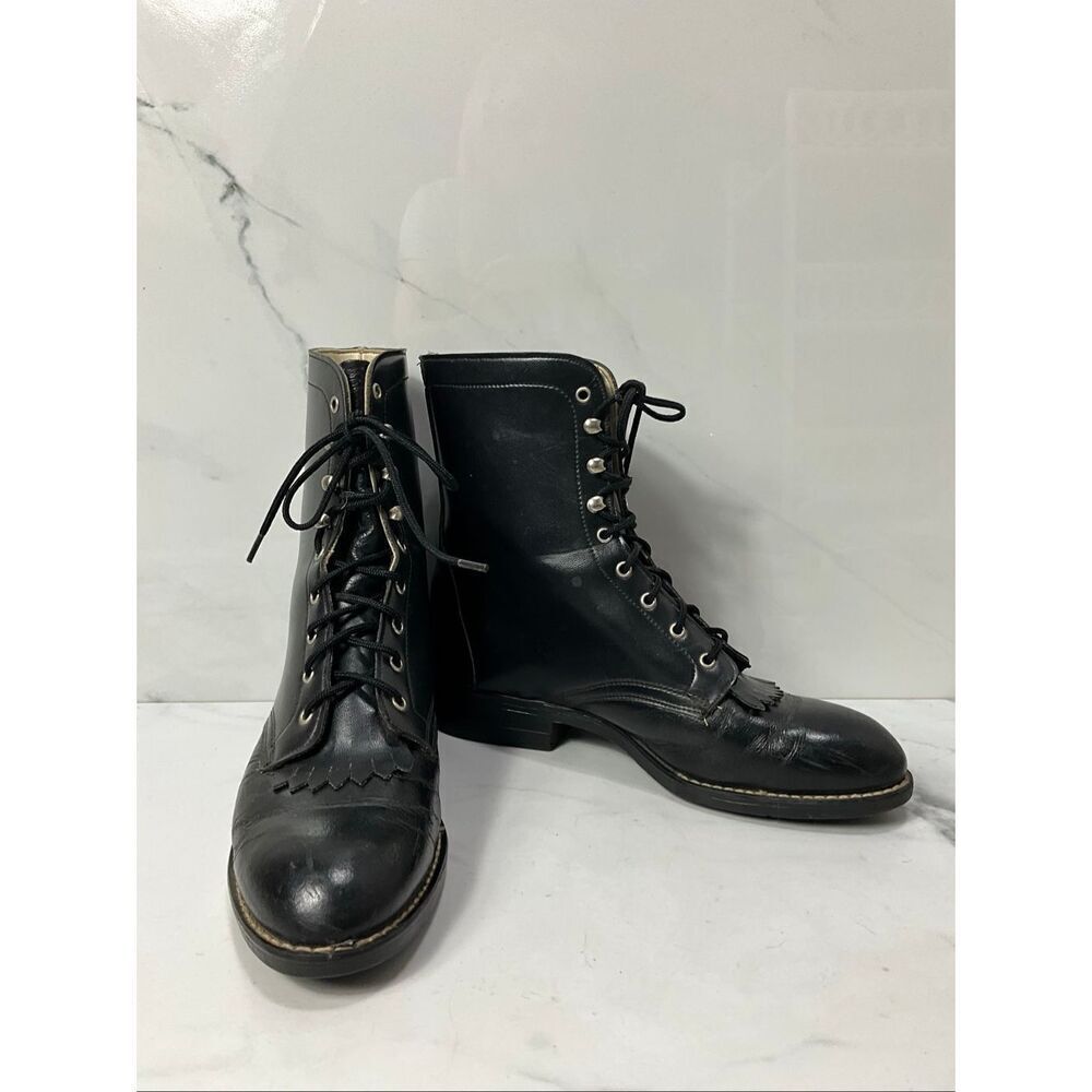 VINTAGE Black Leather Riding Boots